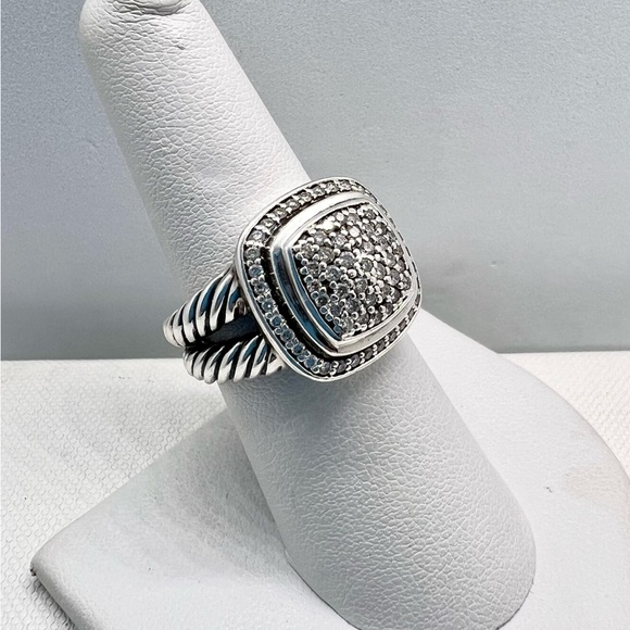 David Yurman Sterling Silver Albion Diamond Cocktail Ring - Picture 8 of 14